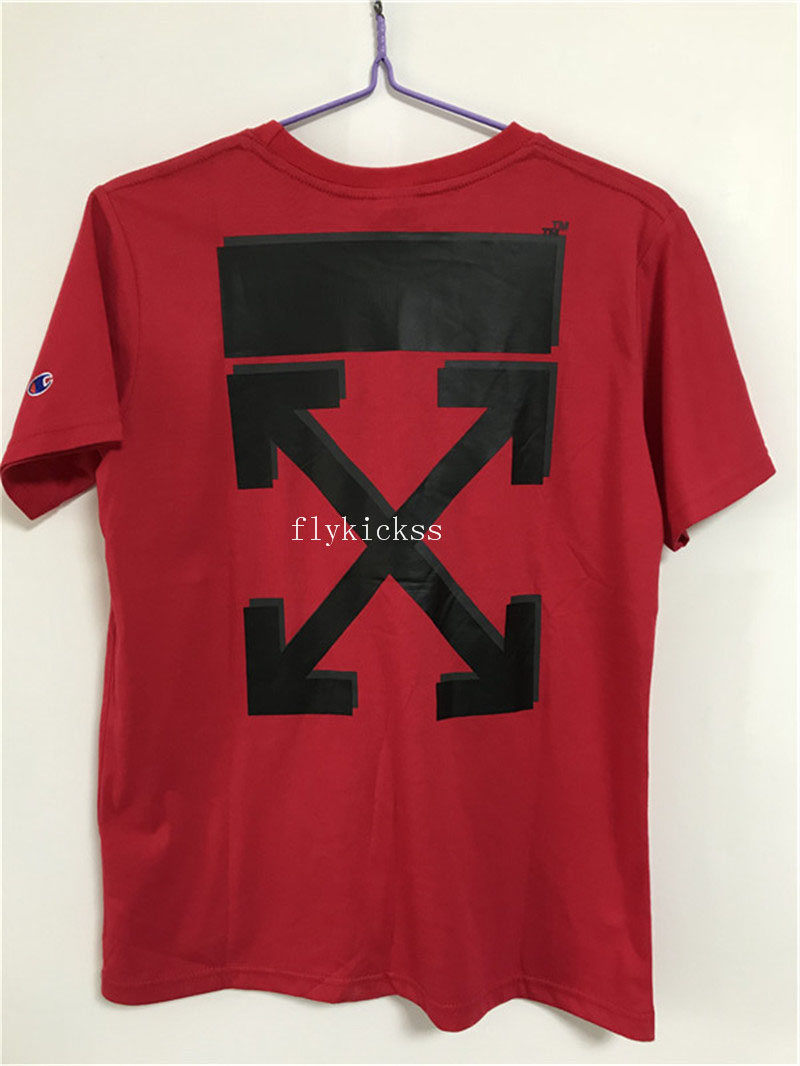 Off White Champion Red Tshirt